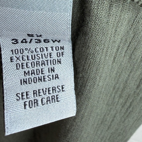 New Catherines Short Sleeve Cotton Shirt size 5X Green - Picture 3 of 9